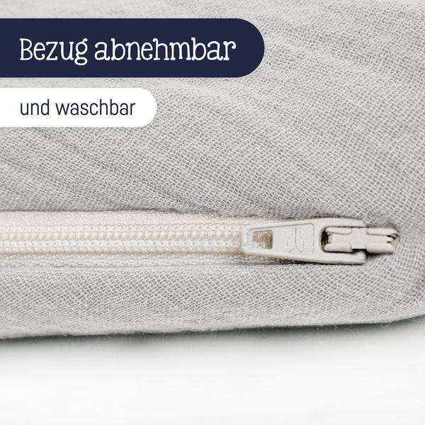 Julius Zöllner Stillkissen aus Baumwollmusselin, grau Tiefpreis