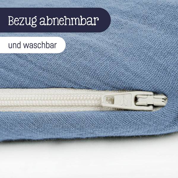Julius Zöllner Stillkissen aus Baumwollmusselin, blau Letzte 2 Tage