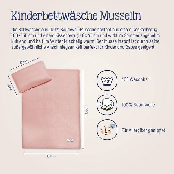 Julius Zöllner Bettwäsche aus Baumwollmusselin, Dusty Rose Vierteljährliche Förderung