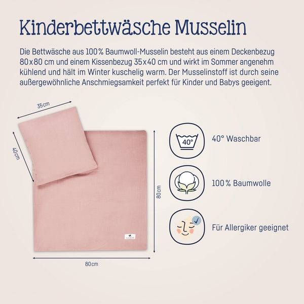 Julius Zöllner Bettwäsche aus Baumwollmusselin, Dusty Rose Vierteljährliche Förderung