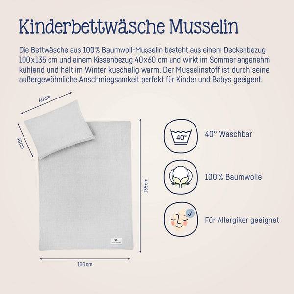 Julius Zöllner Bettwäsche aus Baumwollmusselin, Grau Bis zu 55% Rabatt