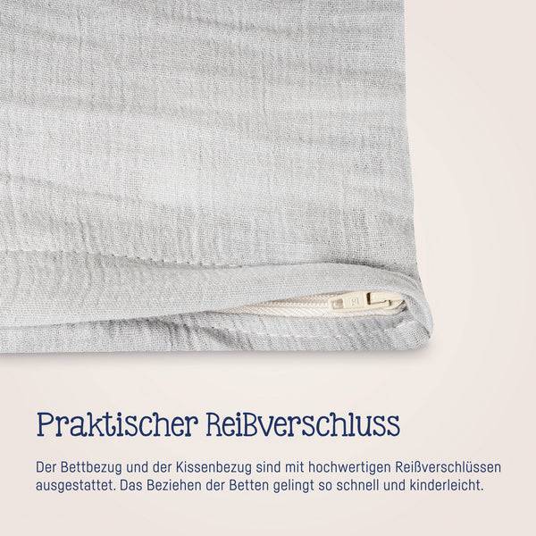 Julius Zöllner Bettwäsche aus Baumwollmusselin, Grau Bis zu 55% Rabatt