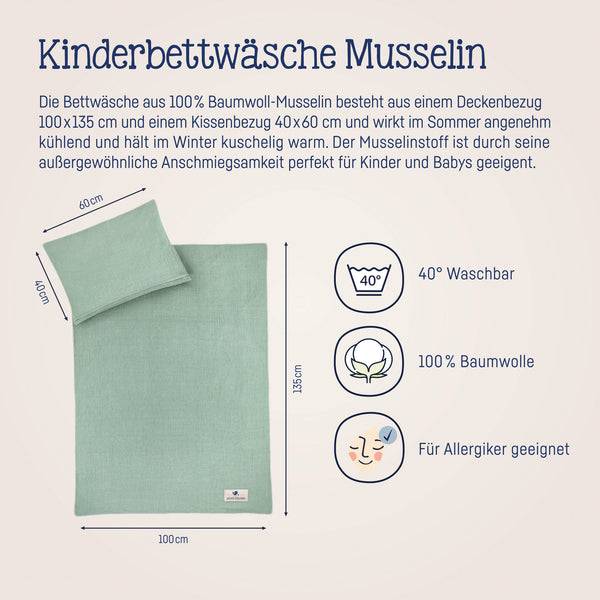 Julius Zöllner Bettwäsche aus Baumwollmusselin, Grün Discount Store für neue Produkte