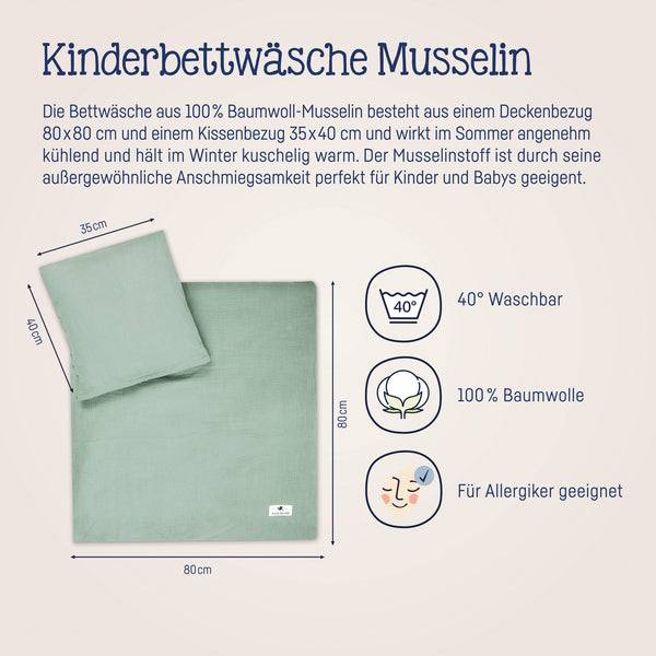 Julius Zöllner Bettwäsche aus Baumwollmusselin, Grün Discount Store für neue Produkte