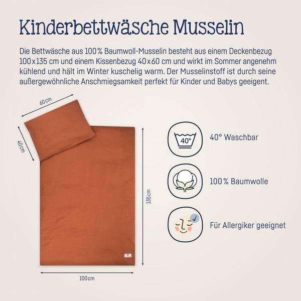 Julius Zöllner Bettwäsche aus Baumwollmusselin, Rost Riesige Rabatte