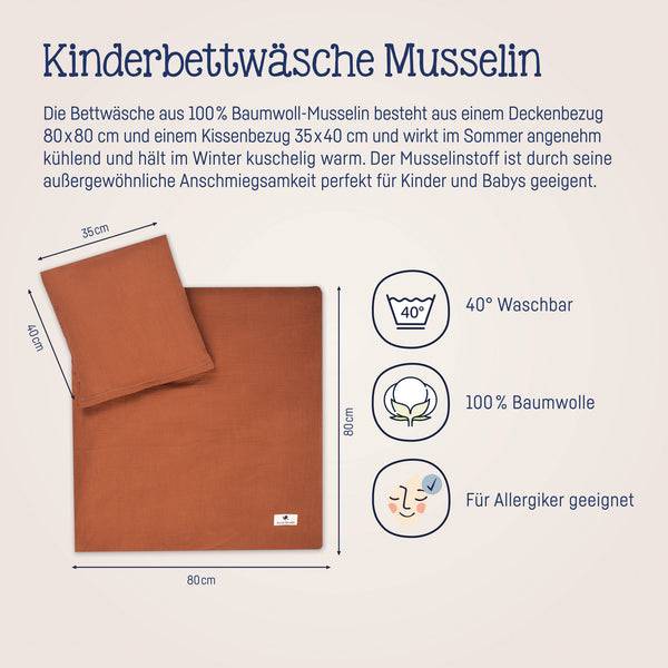 Julius Zöllner Bettwäsche aus Baumwollmusselin, Rost Riesige Rabatte