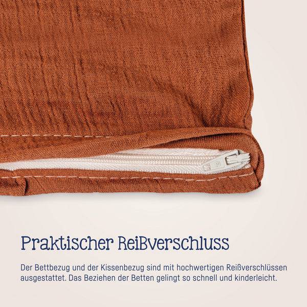 Julius Zöllner Bettwäsche aus Baumwollmusselin, Rost Riesige Rabatte