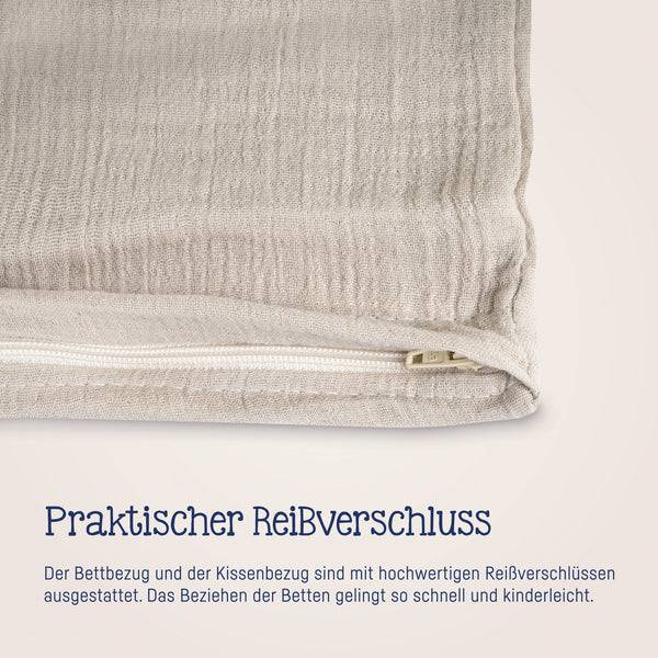 Julius Zöllner Bettwäsche aus Baumwollmusselin, Sand 50% Rabatt mit kostenlosem Versand