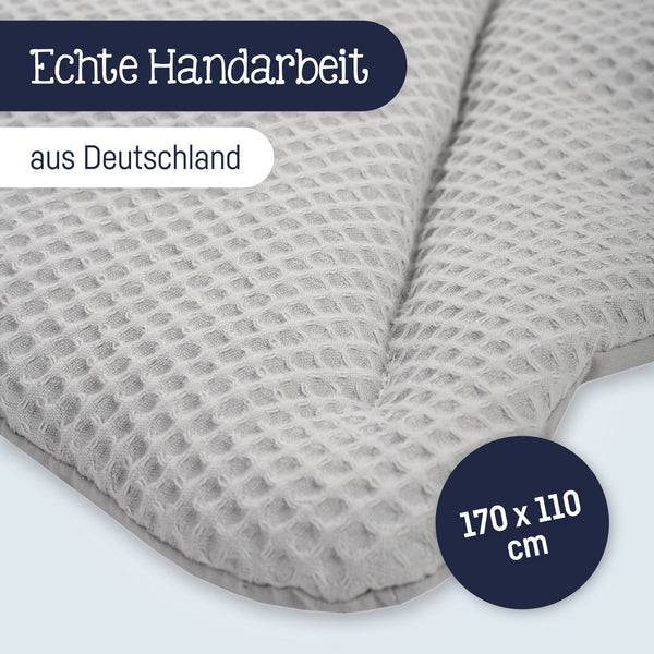 Julius Zöllner Krabbeldecke Blatt, Waffelpiqué Light Grey Verkauf
