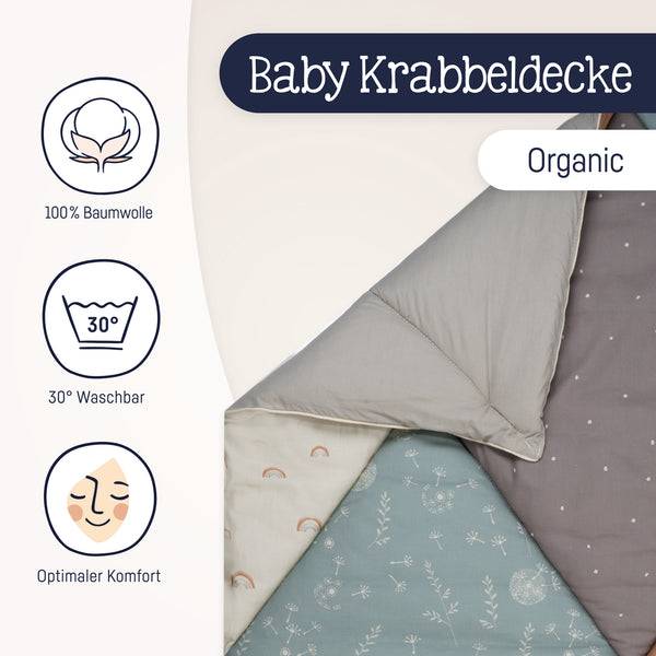 Julius Zöllner Krabbeldecke Organic, Patchwork im Angebot