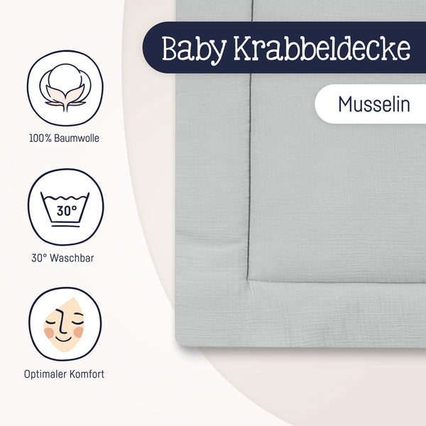 Julius Zöllner Krabbeldecke, grau Kostenloser Versand