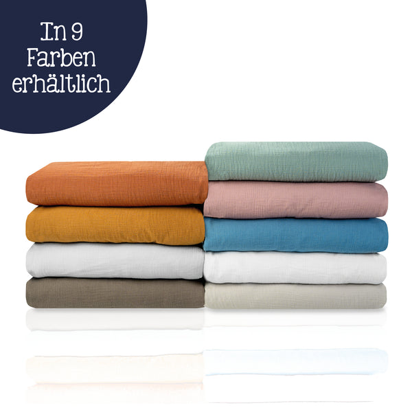 Julius Zöllner Kuscheldecke aus Baumwollmusselin, Blau Black Friday Preise