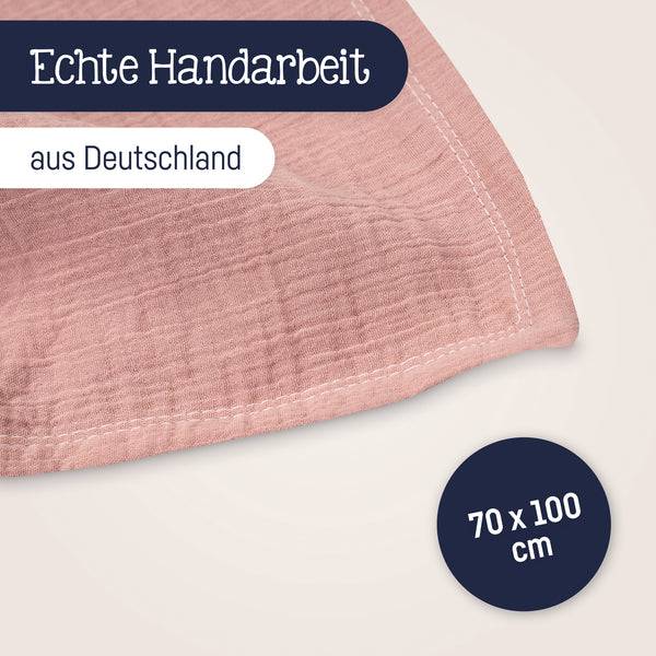 Julius Zöllner Kuscheldecke aus Baumwollmusselin, Dusty Rose Im Verkauf