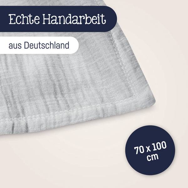 Julius Zöllner Kuscheldecke aus Baumwollmusselin, Grau zollfrei