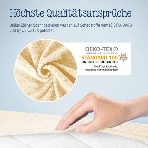 Julius Zöllner Fottee Spannbettlaken für Babymatratzen 60x120 bis 70x140cm, Ecru Rabatt