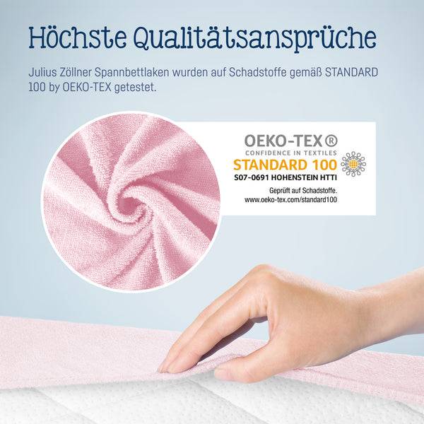 Julius Zöllner Fottee Spannbettlaken für Babymatratzen 60x120 bis 70x140cm, Rosa Versandkostenfrei