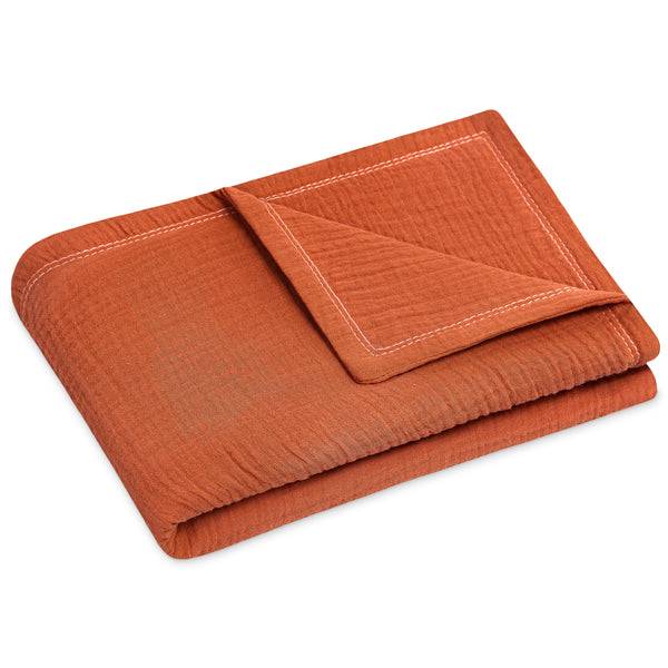 Julius Zöllner Kuscheldecke aus Baumwollmusselin, Rost Jubiläumsangebot