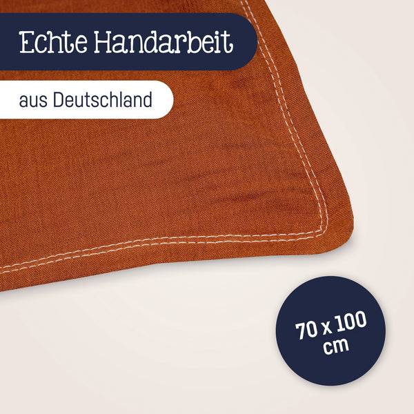 Julius Zöllner Kuscheldecke aus Baumwollmusselin, Rost Jubiläumsangebot