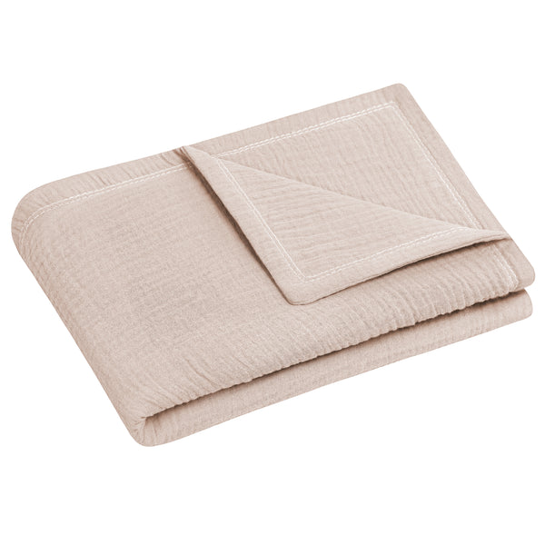 Julius Zöllner Kuscheldecke aus Baumwollmusselin, sand Lagerräumung