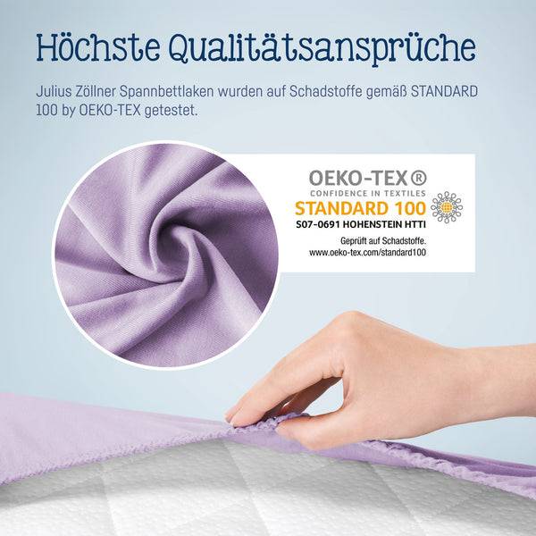 Julius Zöllner Jersey Spannbettlaken für Babymatratzen 60x120 bis 70x140cm, Flieder Meist gekauft