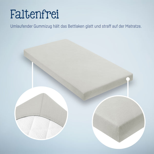 Julius Zöllner Jersey Spannbettlaken für Babymatratzen 60x120 bis 70x140cm, Hellgrau Kostenloser Versand