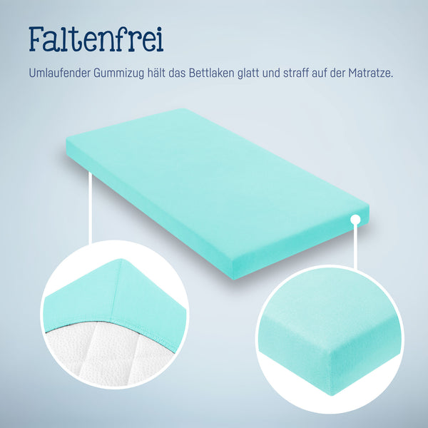 Julius Zöllner Jersey Spannbettlaken für Babymatratzen 60x120 bis 70x140cm, Mint Limitierter Zeitrabatt