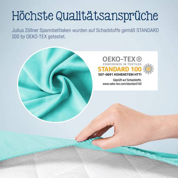 Julius Zöllner Jersey Spannbettlaken für Babymatratzen 60x120 bis 70x140cm, Mint Limitierter Zeitrabatt