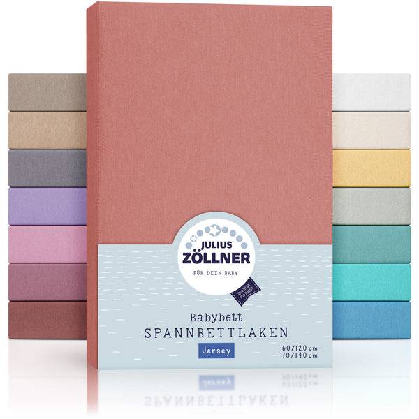 Julius Zöllner Jersey Spannbettlaken für Babymatratzen 60x120 bis 70x140cm, Terra