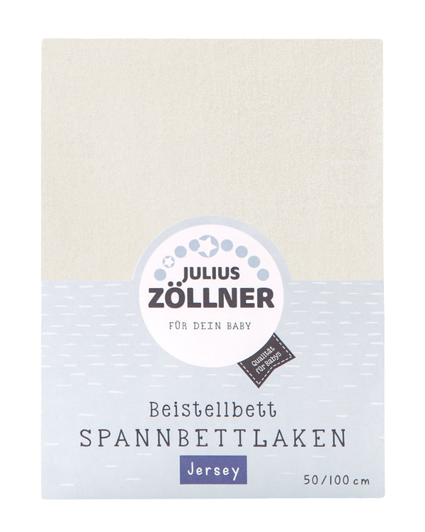 Julius Zöllner Jersey Spannbettlaken für das Beistellbettchen 50x100cm, Ecru