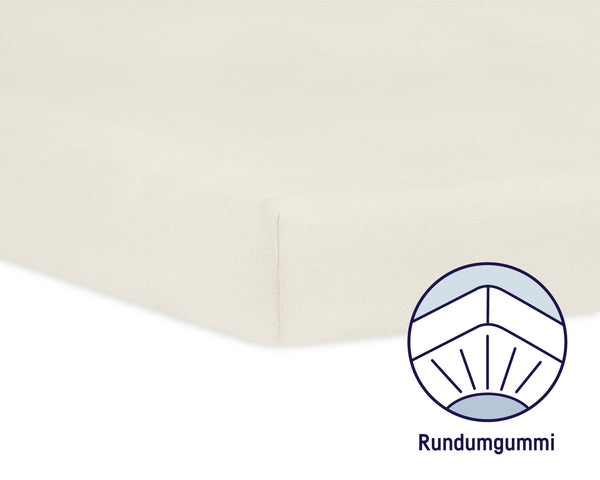 Julius Zöllner Jersey Spannbettlaken für das Beistellbettchen 50x100cm, Ecru Versandkostenfrei