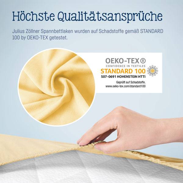 Julius Zöllner Jersey Spannbettlaken für Wiegen & Stubenwagenmatratzen 90x 40 cm, Banana Begrenztes Angebot