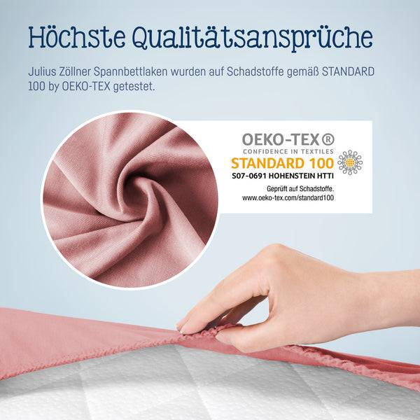 Julius Zöllner Jersey Spannbettlaken für Wiegen & Stubenwagenmatratzen 90x 40 cm, Blush Online Shopping