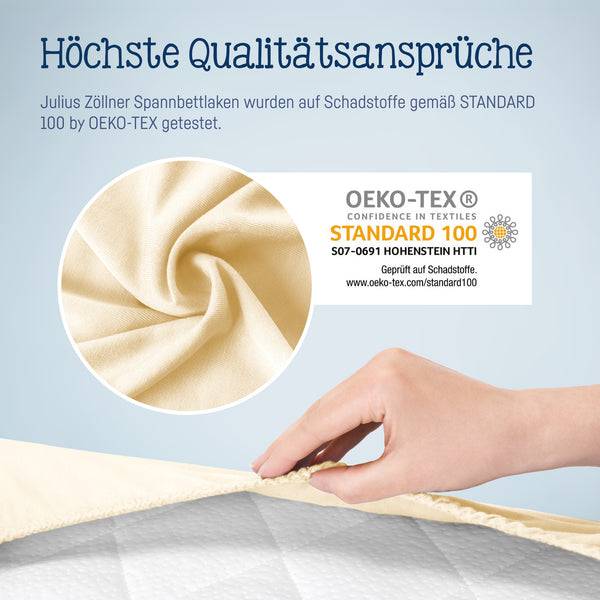Julius Zöllner Jersey Spannbettlaken für Wiegen & Stubenwagenmatratzen 90x 40 cm, Ecru Exklusivangebot
