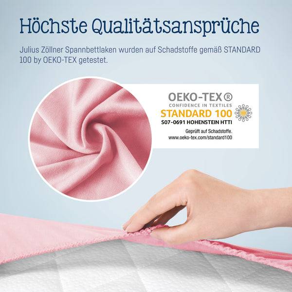Julius Zöllner Jersey Spannbettlaken für Wiegen & Stubenwagenmatratzen 90x 40 cm, rosa Cyber Monday