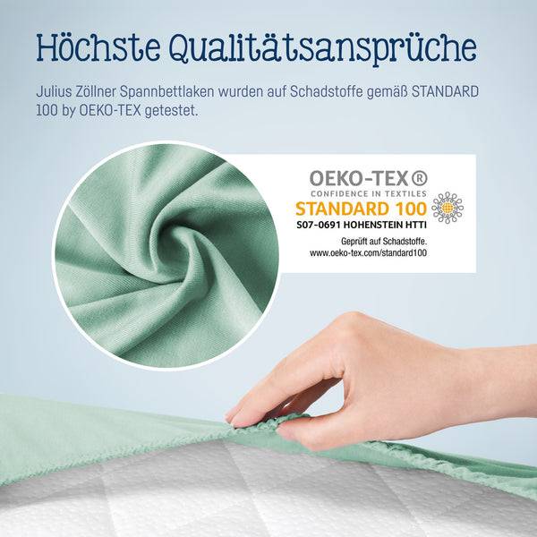 Julius Zöllner Jersey Spannbettlaken für Wiegen & Stubenwagenmatratzen 90x 40 cm, Salbei Weihnachtsangebot