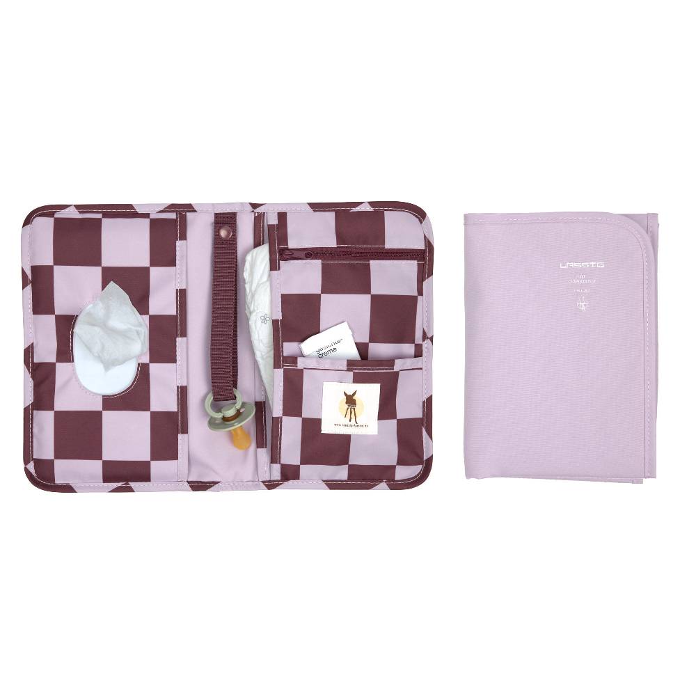 Lässig Windeltasche - kleine Wickeltasche, Tiefrot Lavendel Valentinstagsangebot