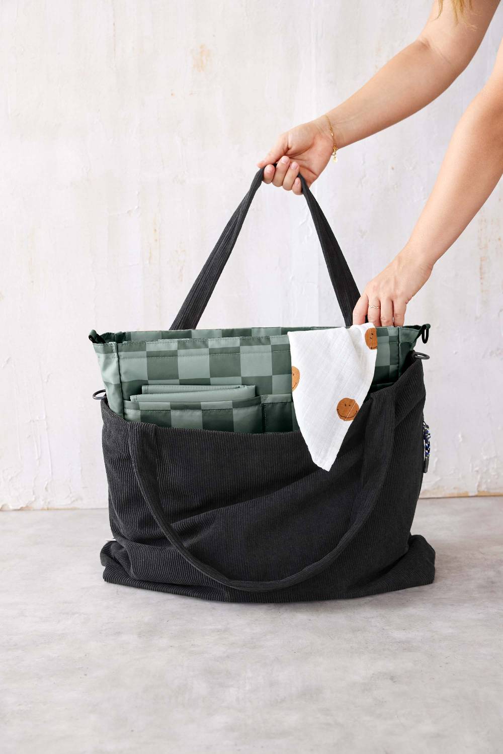 Lässig Shopper MIX - Cord, Schwarz Online Outlet