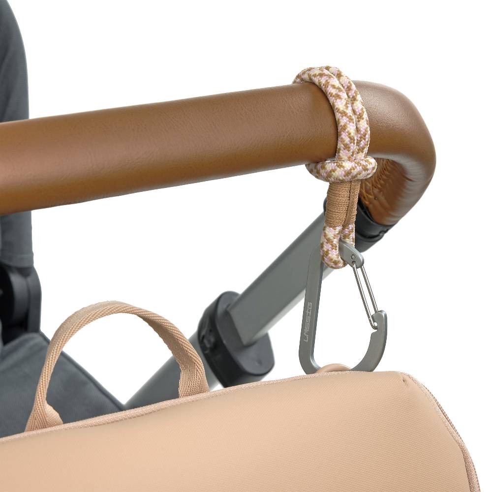 Lässig Kinderwagenhaken 2er Set - Karabiner, Beige Vanille Neuheiten