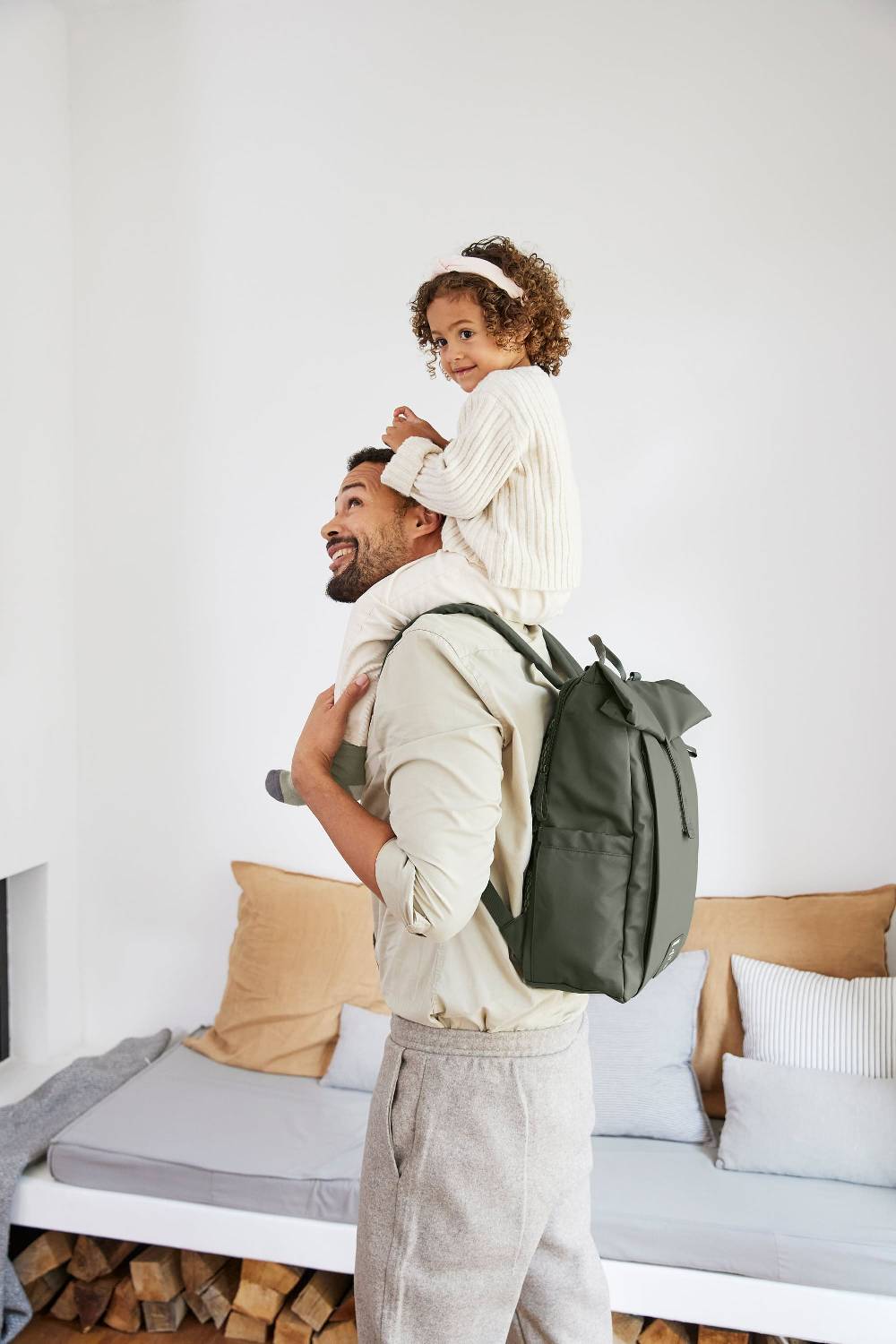 Lässig Wickelrucksack - Rolltop Up Backpack, Oliv Tägliche Deals