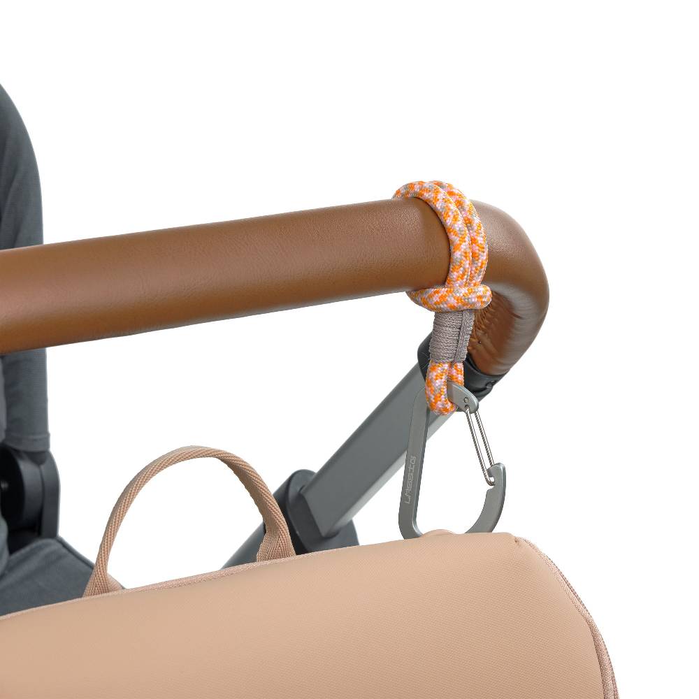 Lässig Kinderwagenhaken 2er Set - Karabiner, Beige Orange Zeitbegrenzte Promotion