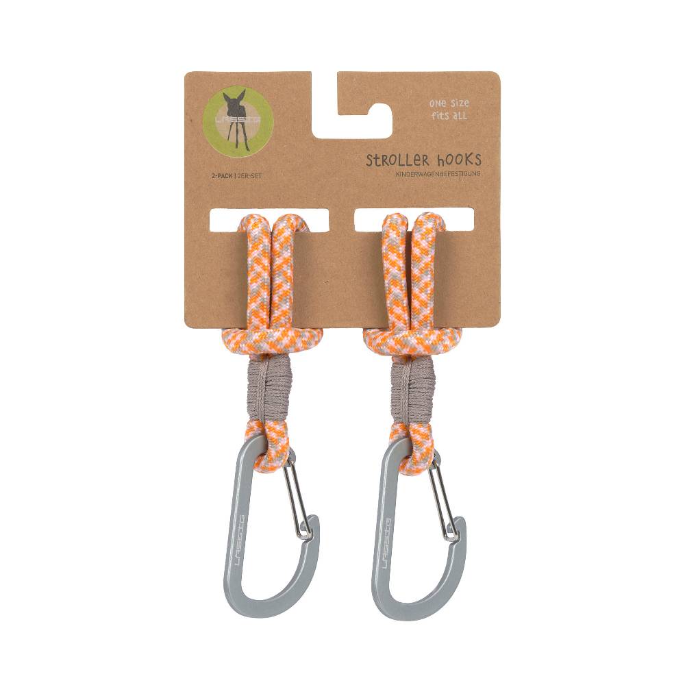 Lässig Kinderwagenhaken 2er Set - Karabiner, Beige Orange Zeitbegrenzte Promotion