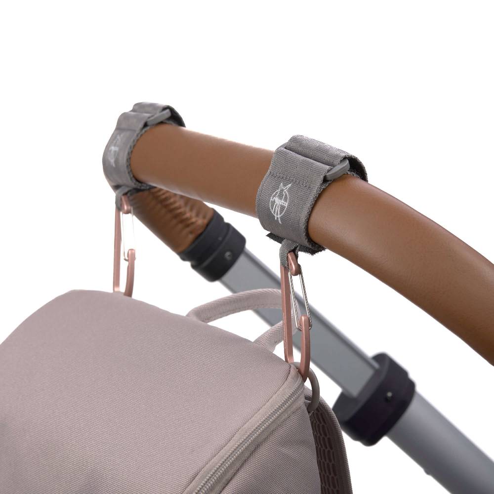 Lässig Kinderwagenhaken 2er Set - Karabiner, Grau Clearance-Verkauf
