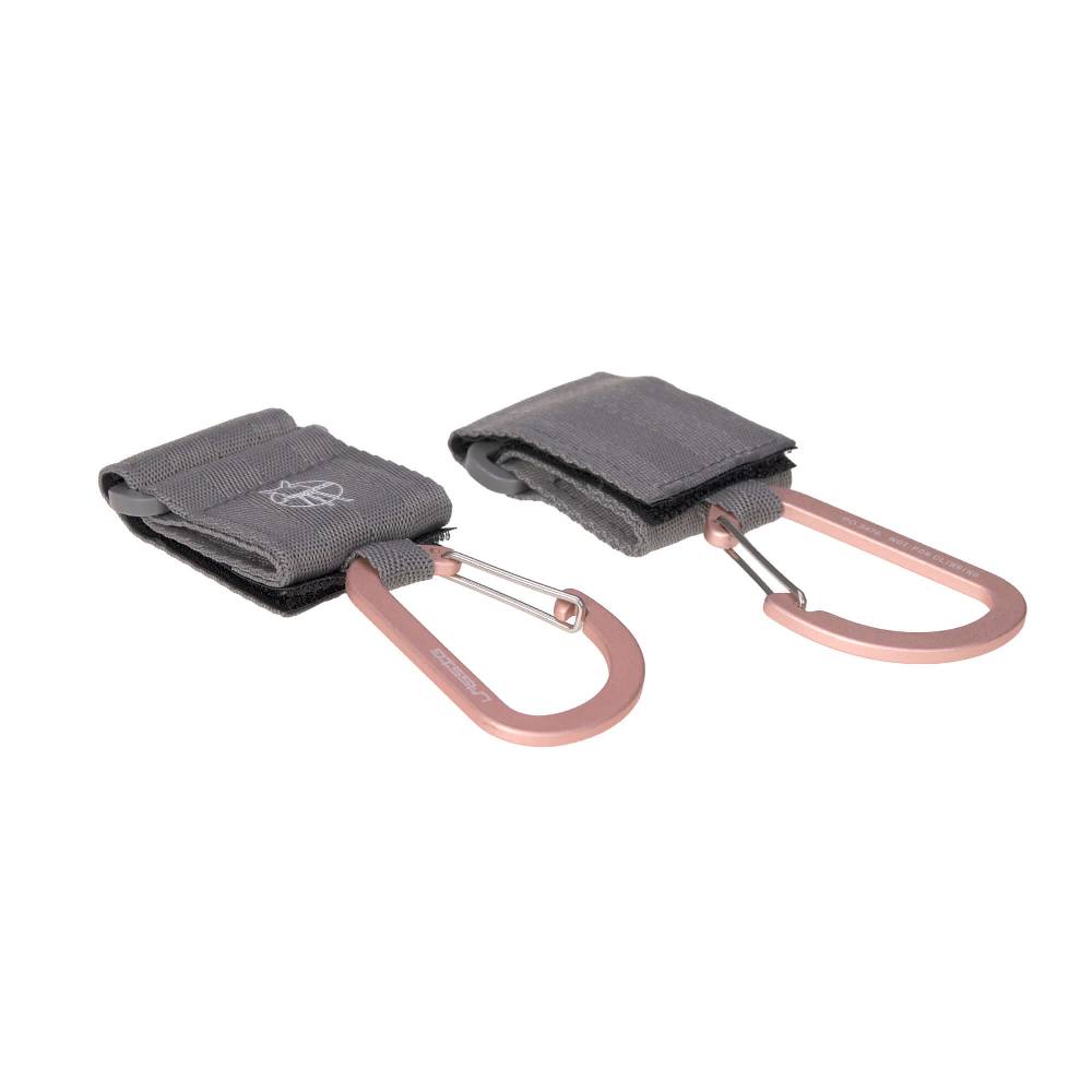 Lässig Kinderwagenhaken 2er Set - Karabiner, Grau Clearance-Verkauf