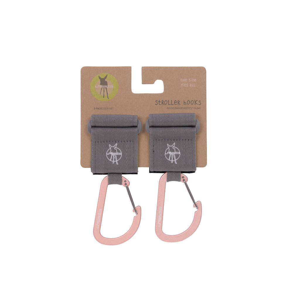 Lässig Kinderwagenhaken 2er Set - Karabiner, Grau Clearance-Verkauf