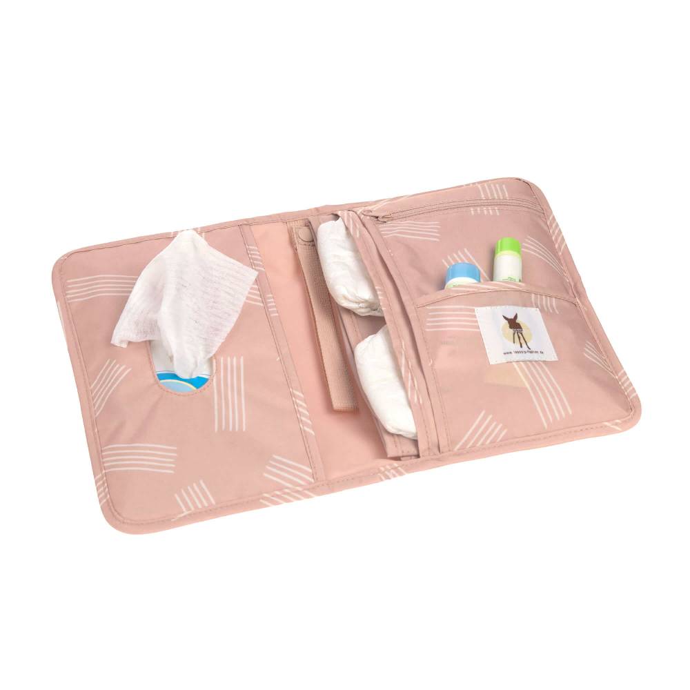 Lässig Windeltasche - Soft Stripes Rose, Rosa 50% Rabatt für begrenzte Zeit