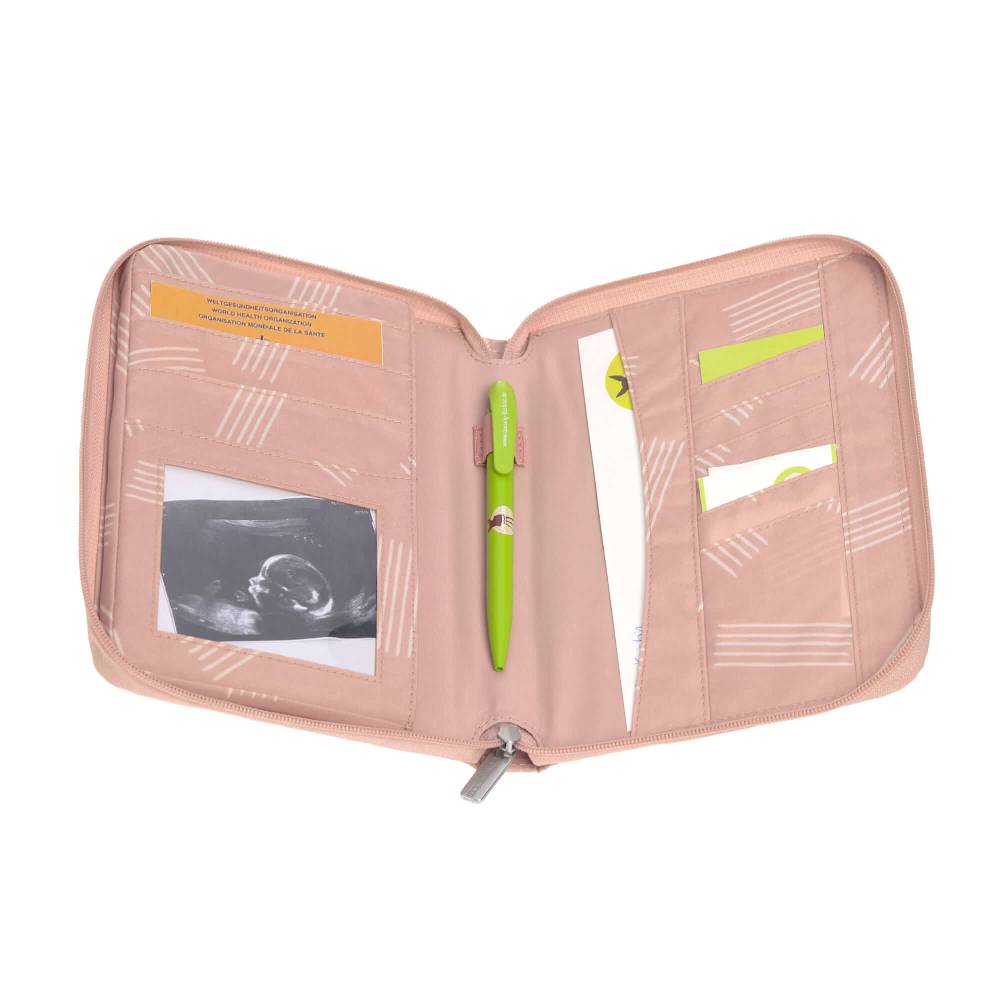 Lässig Mutterpasshülle mit Reißverschluss - Soft Stripes Rose, Rosa Günstig kaufen