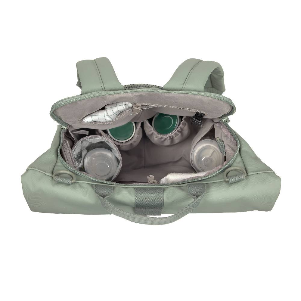 Lässig Wickelrucksack - Rolltop Up Backpack, Silbergrün Jubiläumsangebot
