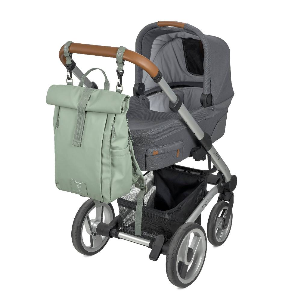 Lässig Wickelrucksack - Rolltop Up Backpack, Silbergrün Jubiläumsangebot