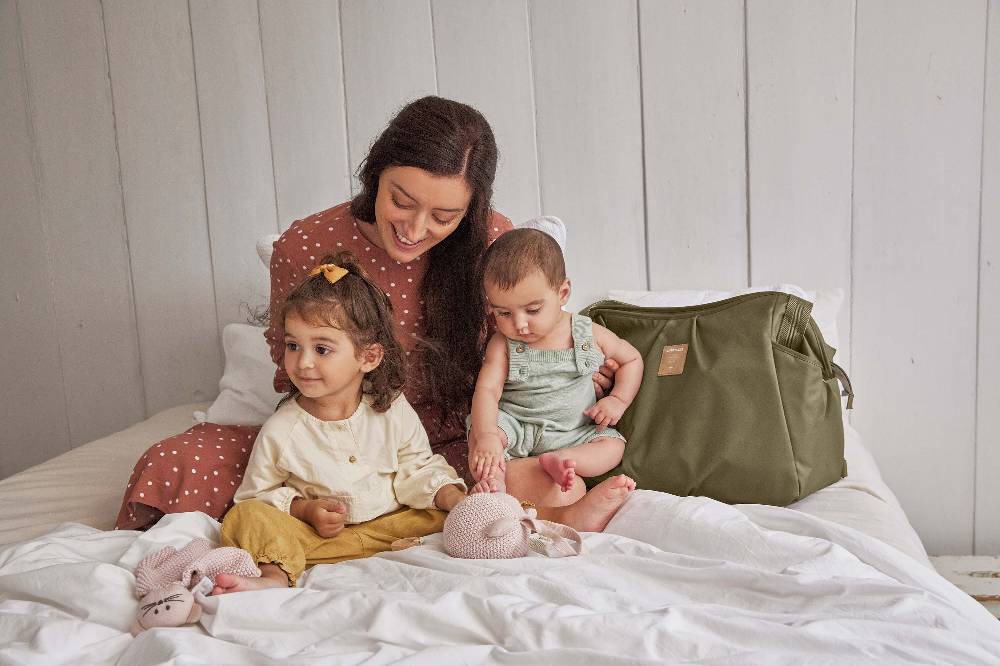 Lässig Zwillingswickeltasche - Green Label Twin, Olive Zeitlich begrenztes Angebot
