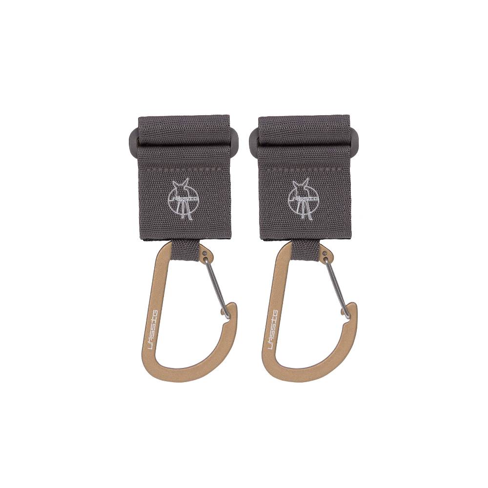Lässig Kinderwagenhaken 2er Set - Karabiner, Anthrazit Begrenzte Freigabe